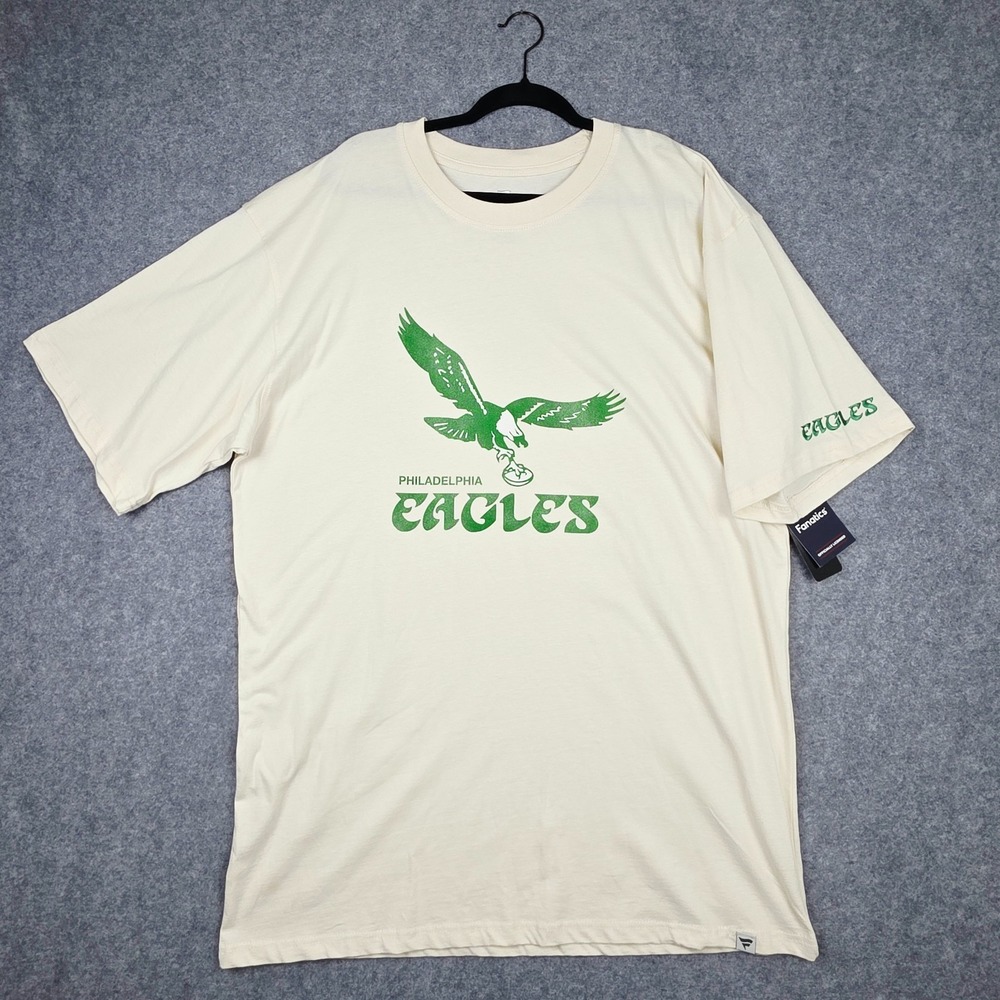 Fanatics Philadelphia Eagles Shirt Mens XLT White Kelly Green Retro Logo XL Tall